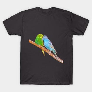 Cute budgies beaking T-Shirt